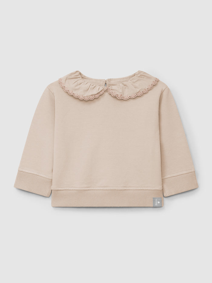 Felpa Con Colletto Rosa