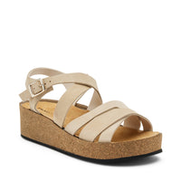Sandalo Con Zeppa Beige