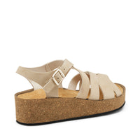 Sandalo Con Zeppa Beige