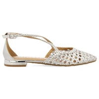 Ballerina Slingback Intrecciata Argento