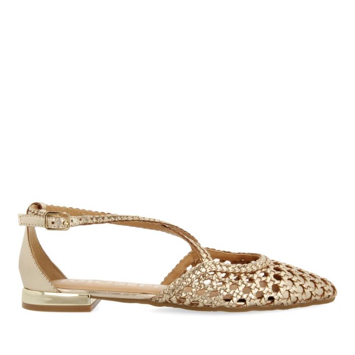 Ballerina Slingback Intrecciata Oro