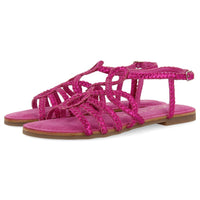Sandalo Fascette Basso Fuxia