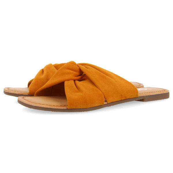 Sandalo Ciabatta Fascia Nodo Arancione