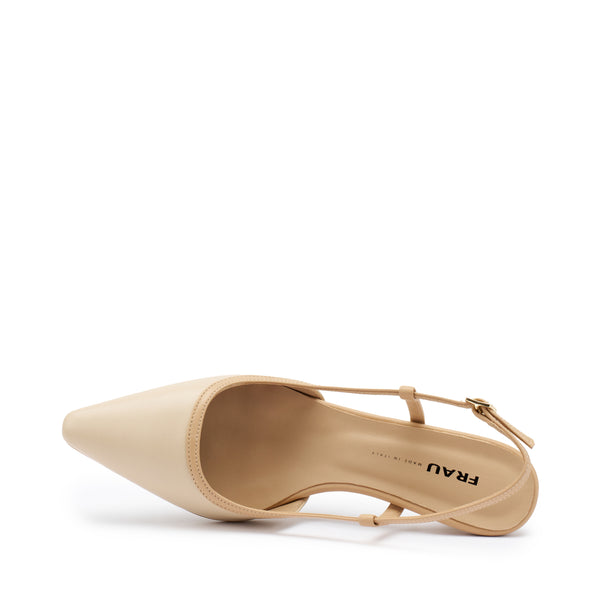 Slingback Con Tacco Nappa Beige