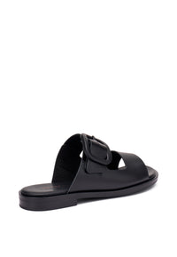 Sandalo Ciabatta Marrone Con Maxy Fibbia