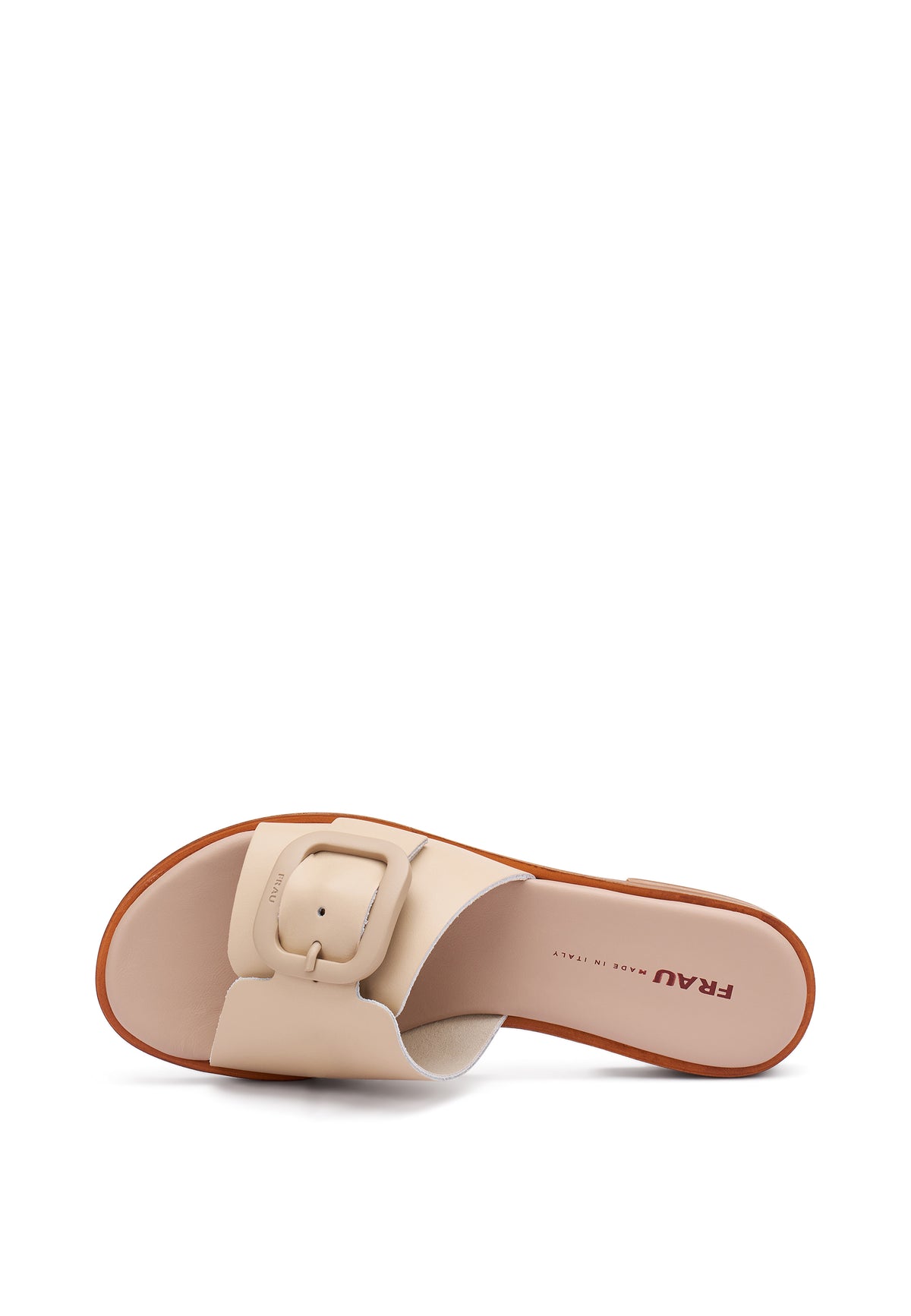 Sandalo Ciabatta Beige Con Maxy Fibbia