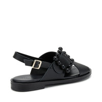 Sandalo In Pelle Con Fibbia Nero