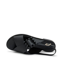 Sandalo In Pelle Con Fibbia Nero