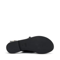 Sandalo In Pelle Con Fibbia Nero