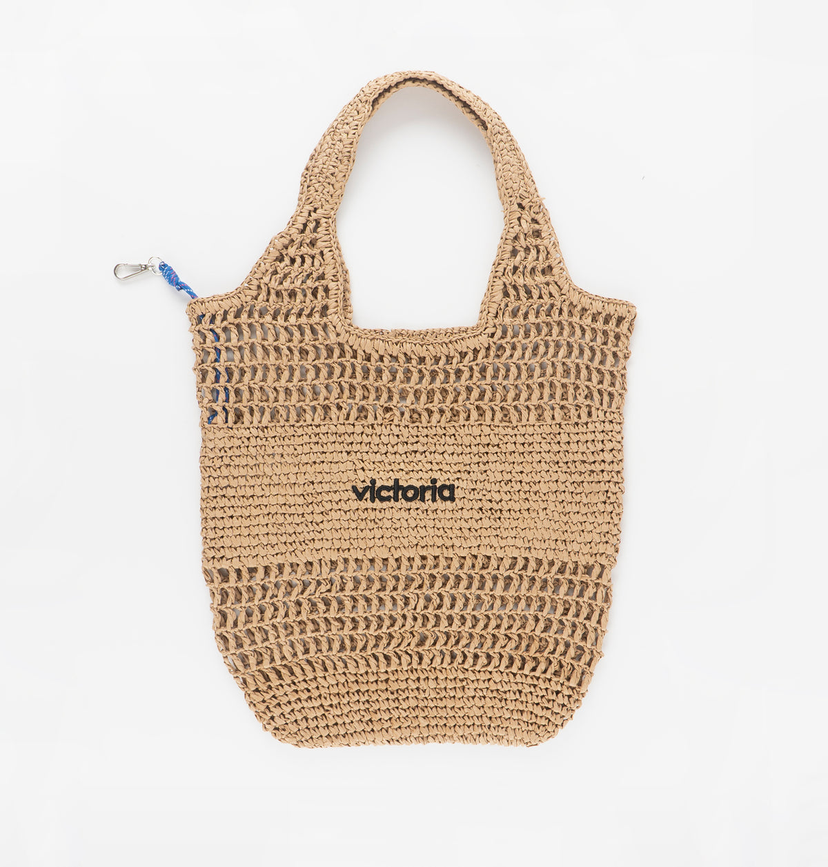 Borsa Shopper in Rafia Intrecciata Beige
