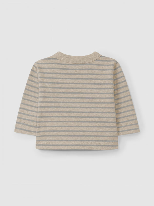 Maglia Manica Lunga A Righe Beige
