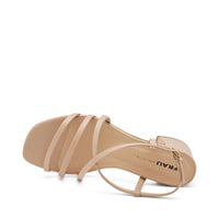 Sandalo Beige Con Tacco E Fascette