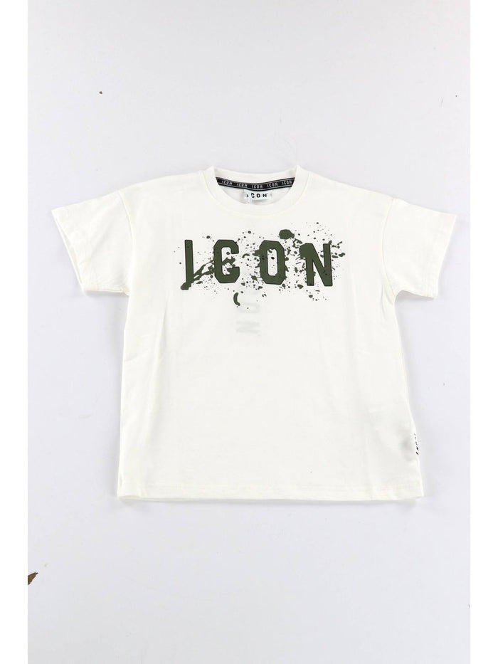 T-shirt Bianca Con Logo Verde
