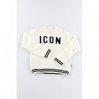 Maglione Da Ragazza Panna Con Logo Nero