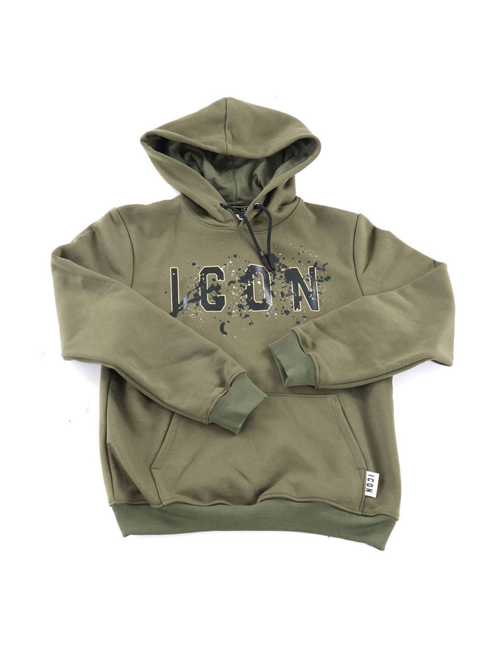Felpa da Ragazza Con Cappuccio Verde Con Logo