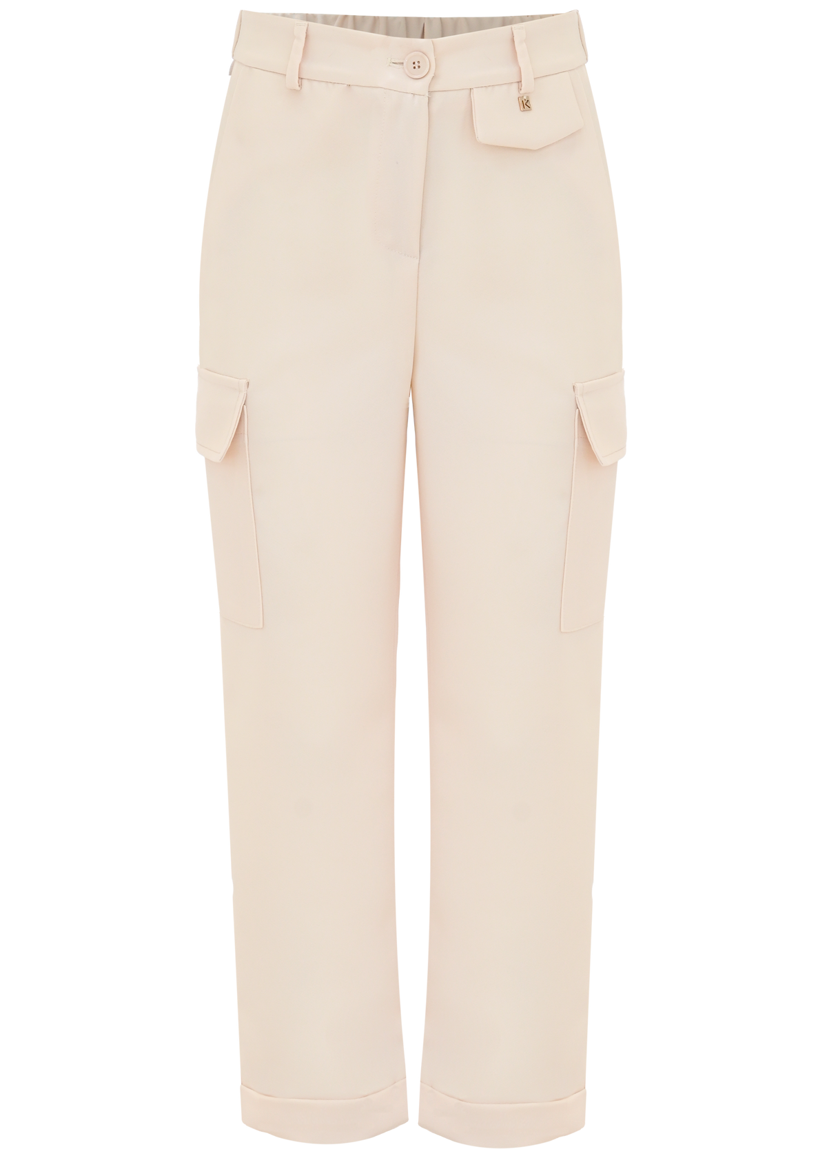 Pantalone Elegante Avorio Con Tasche Laterali