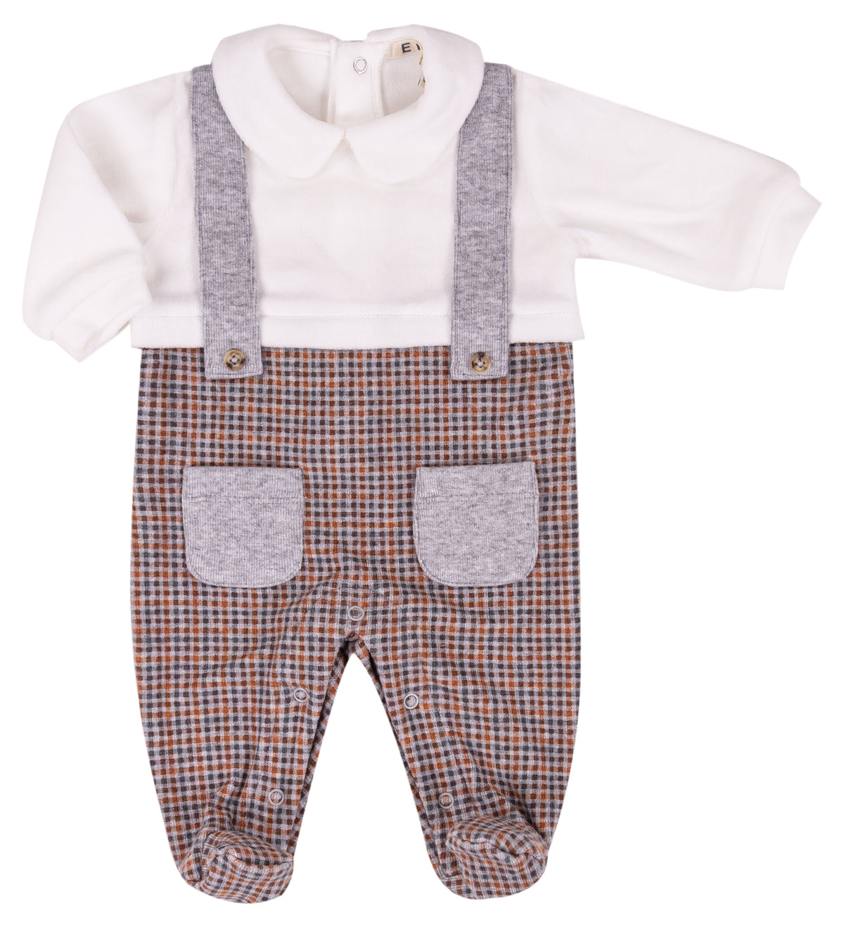 Tutina Bretelle Bianco Lana