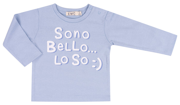 T-Shirt Azzurra Scritta Sono Bello