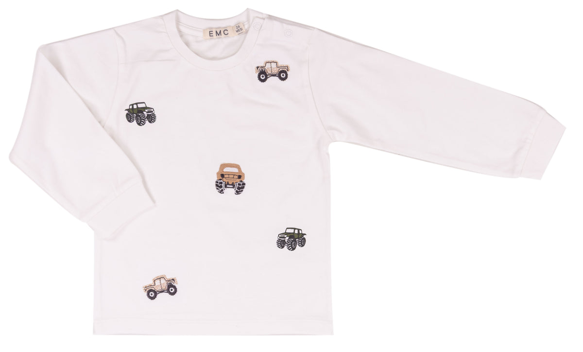 T-Shirt Manica Lunga Bianco Lana