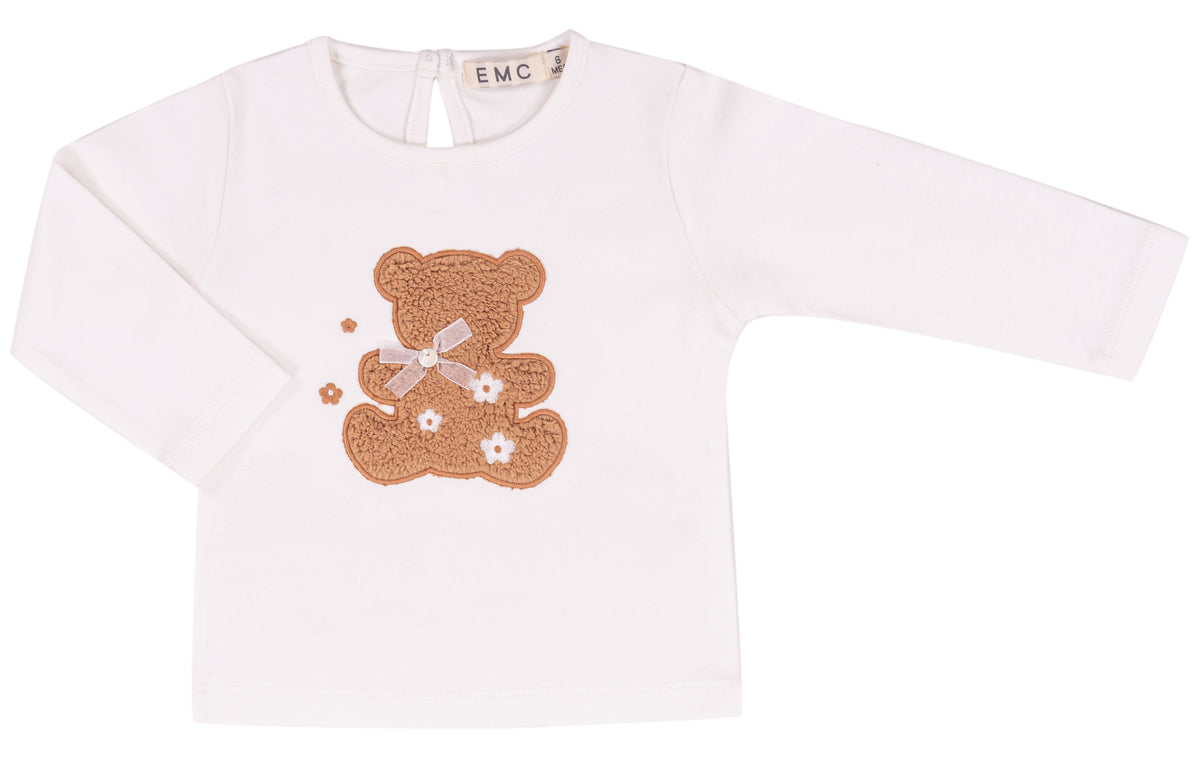 T-Shirt Manica Lunga Bianco Lana