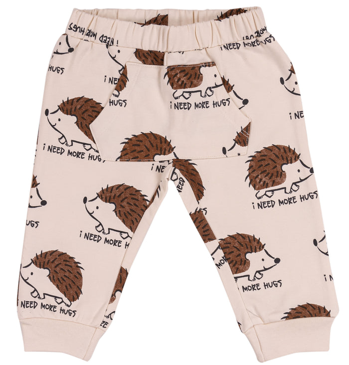 Pantalone Lungo In Felpa Beige Con Riccio