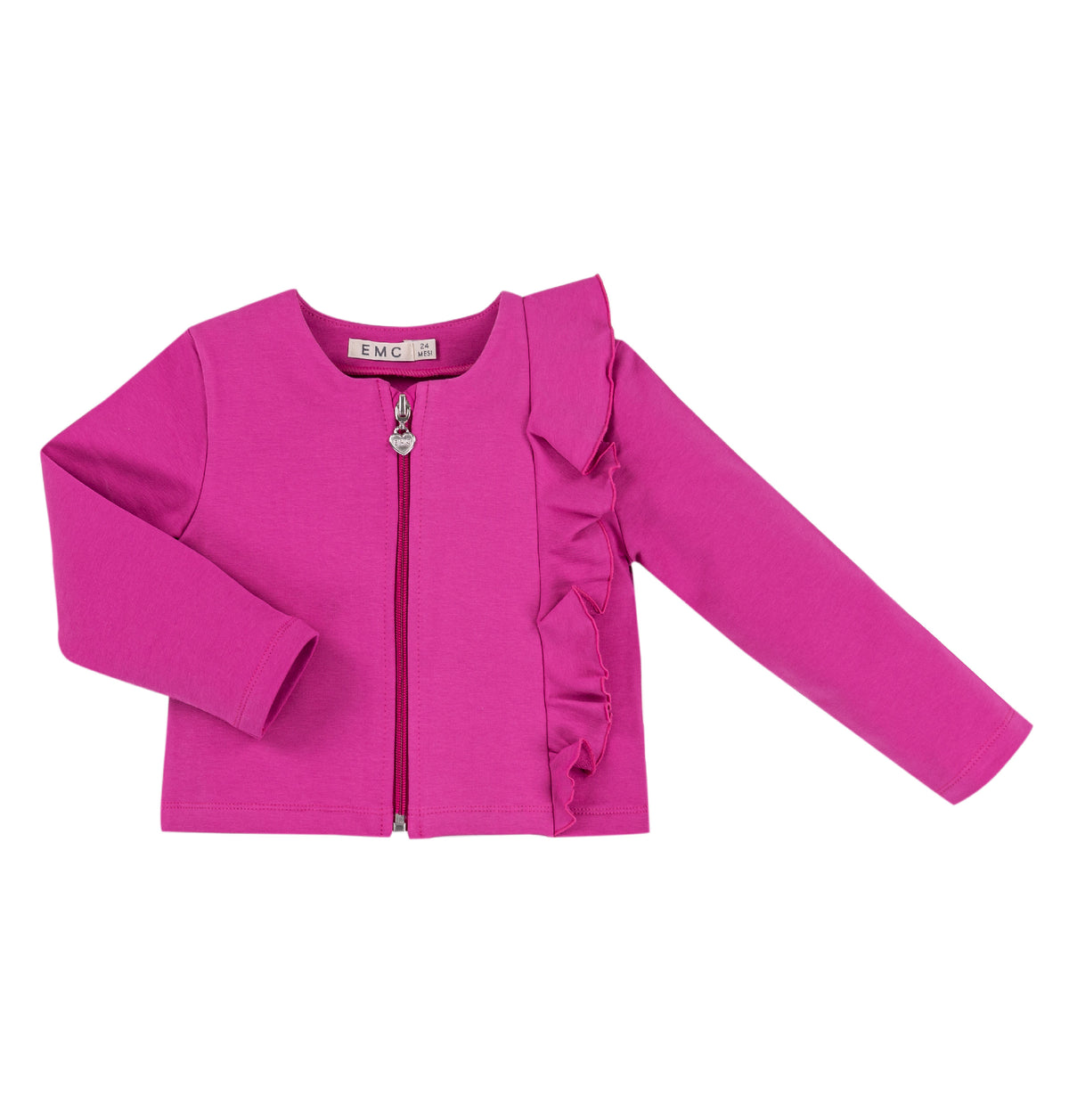 Giacca In Jersey Zip Fucsia