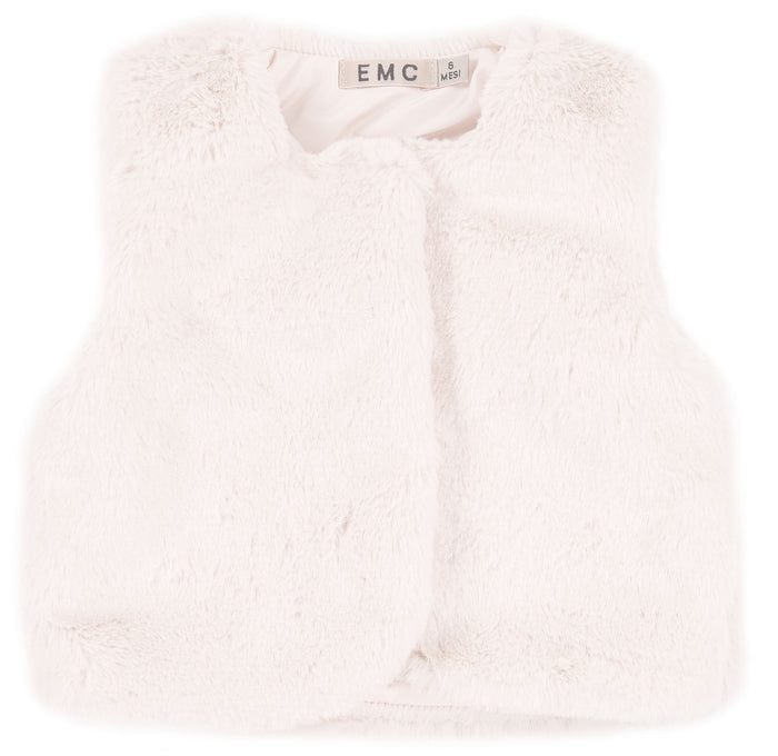 Gilet Bianca In Eco Pelliccia