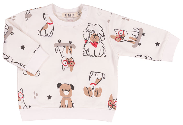 Top Felpa Bianco Grigio