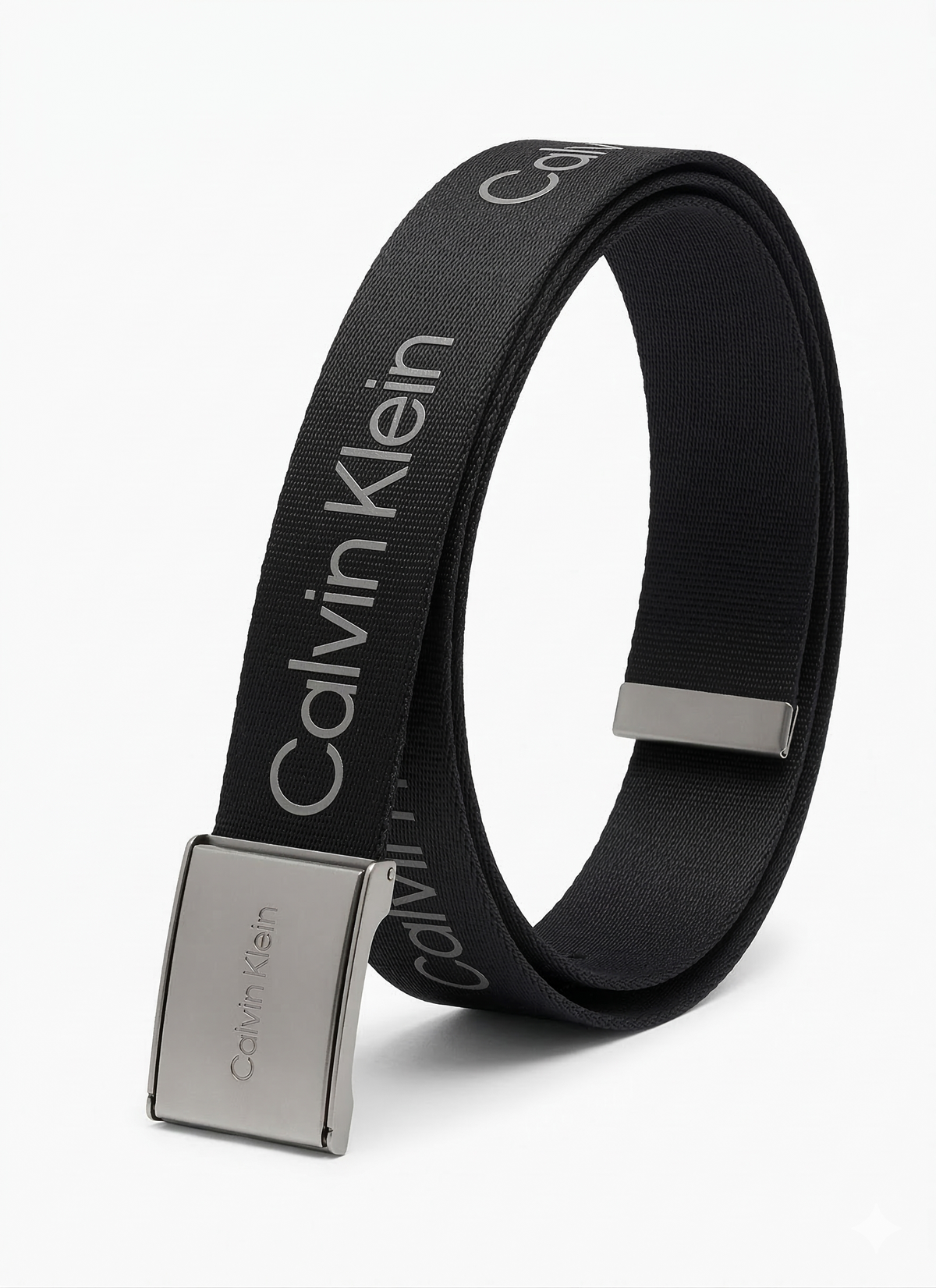 Cintura Calvin Nera Con Logo Nero