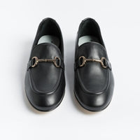 Mocassino In Pelle Nero Con Morsetto