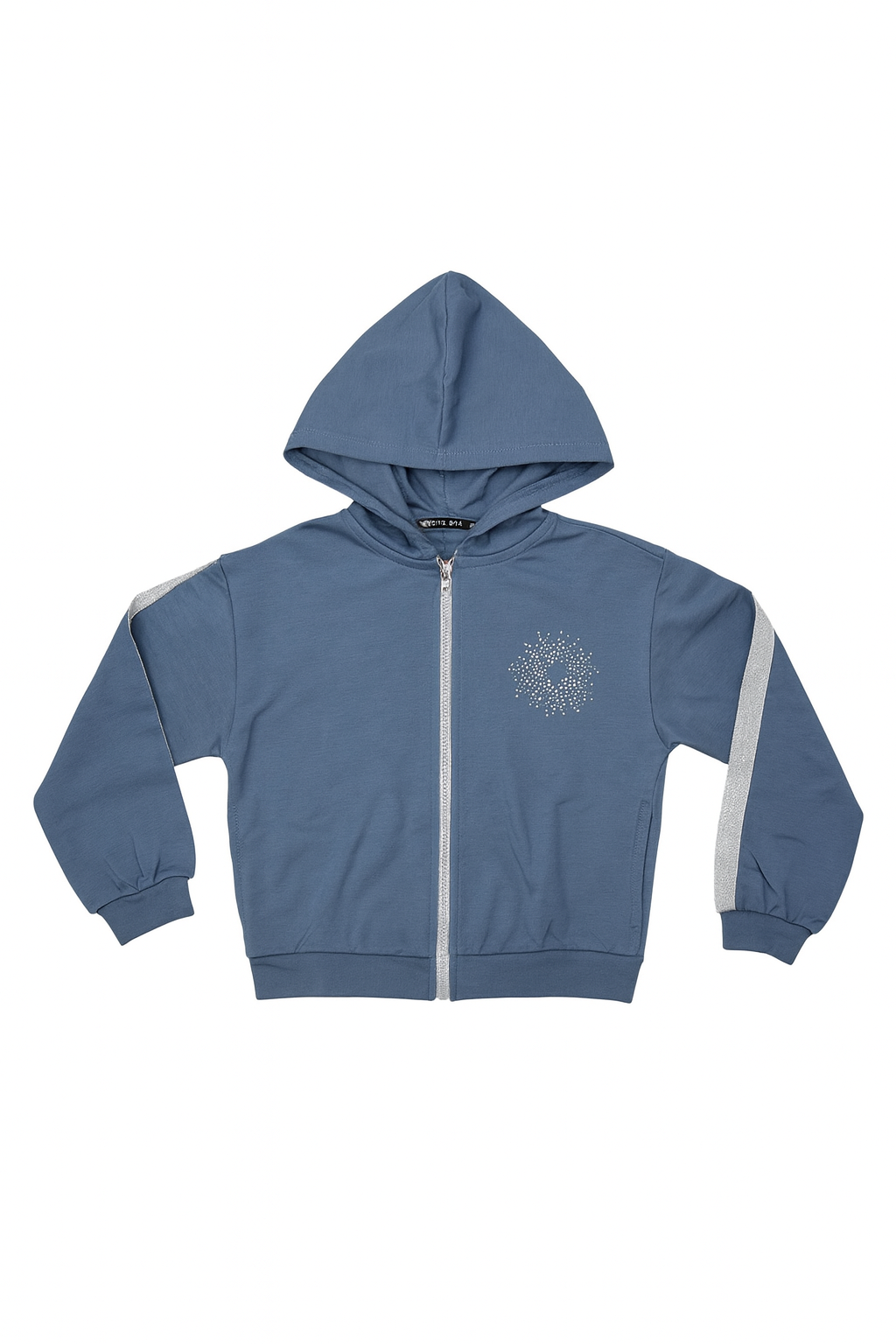 Felpa Zip Con Cappuccio Polvere