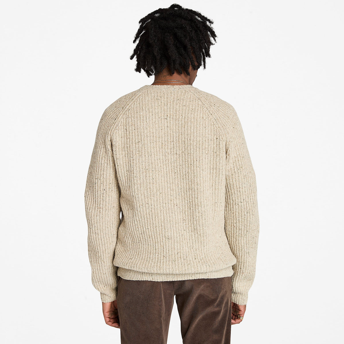 Maglione Girocollo Chunky Da Uomo In Beige