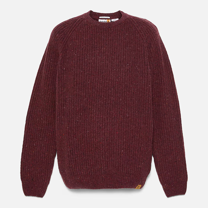 Maglione Girocollo Chunky Da Uomo In Bordeaux