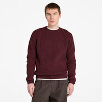 Maglione Girocollo Chunky Da Uomo In Bordeaux