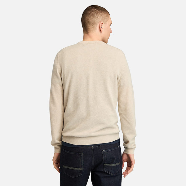 Maglione Girocollo In Lana Merino Beige