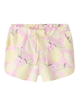 Shorts Bambina Rosa Con Fantasia Limoni
