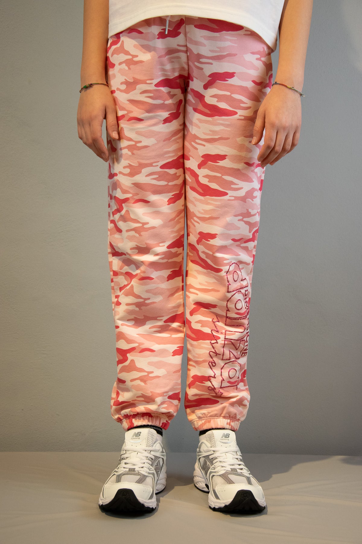 Pantalone Felpa Camouflage Rosa