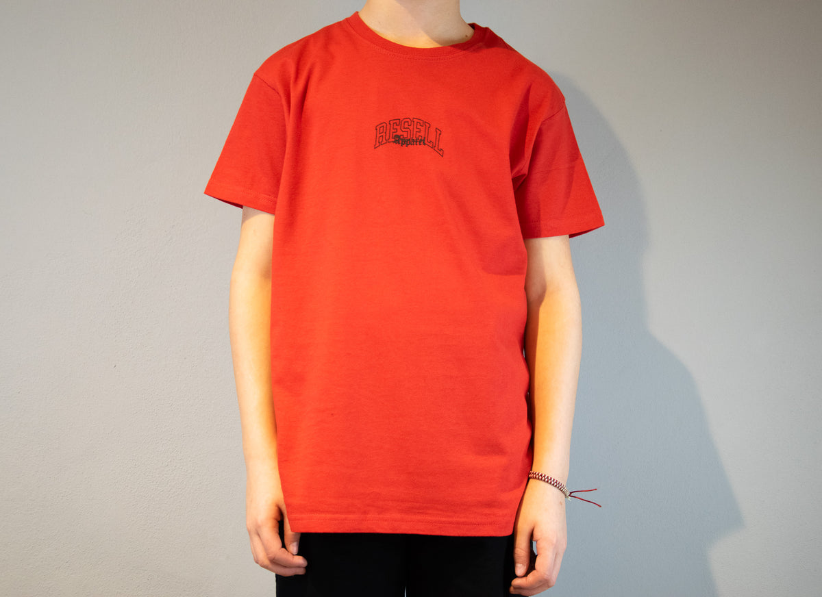 T-Shirt Rossa Stampa Dietro