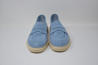 Mocassino In Camoscio Azzurro