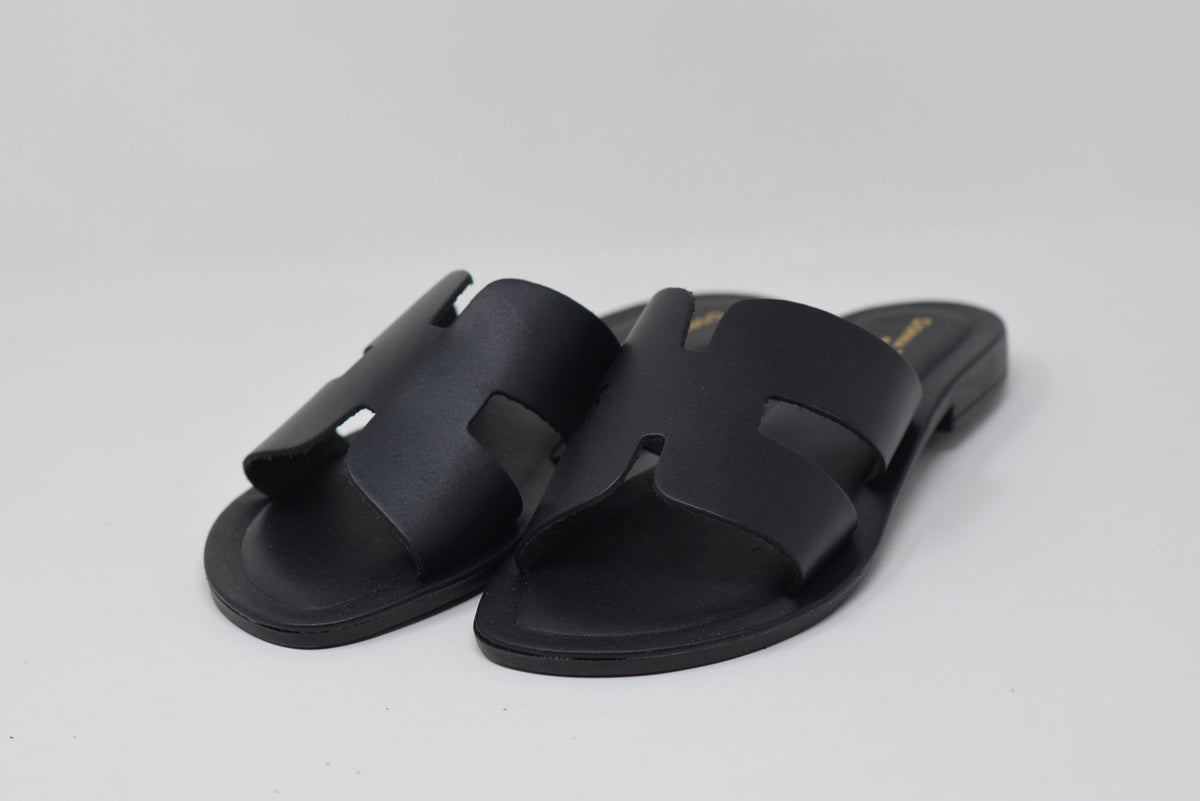 Ciabatta Da Donna Elegante In Pelle Nera
