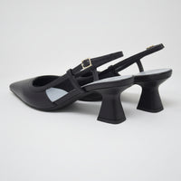 Slingback Con Tacco Nappa Nero