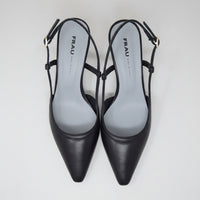 Slingback Con Tacco Nappa Nero