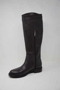 Stivale Alto In Pelle Marrone Con Fibbia