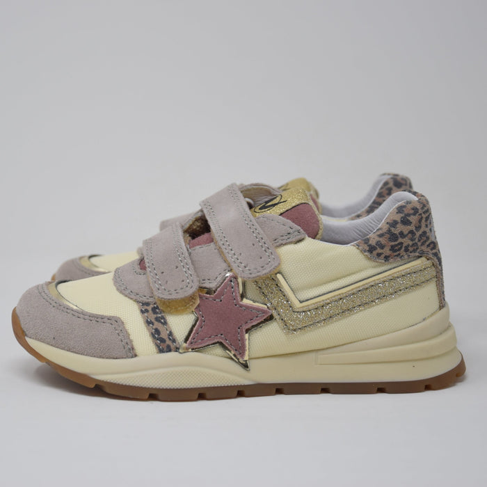 Sneakers Evon Multicolore Beige-Rosa con Strappi