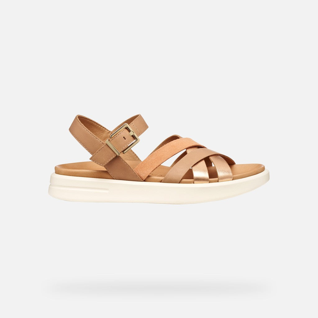 Sandalo Da Donna Con Fascette Marrone