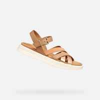 Sandalo Da Donna Con Fascette Marrone