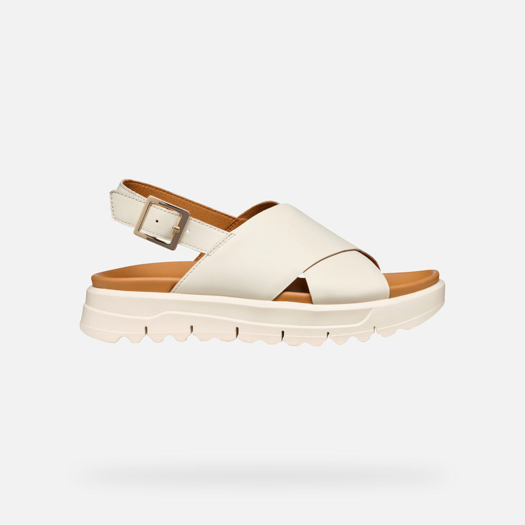 Sandalo Da Donna Con Fasce Incrociate Beige