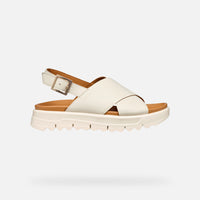 Sandalo Da Donna Con Fasce Incrociate Beige