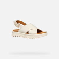 Sandalo Da Donna Con Fasce Incrociate Beige