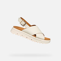 Sandalo Da Donna Con Fasce Incrociate Beige